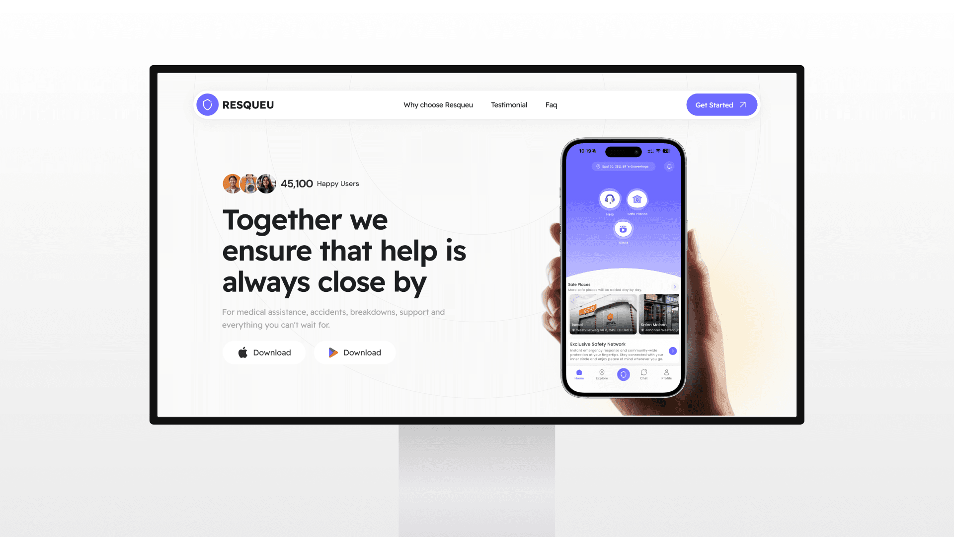 Resqueu - SOS & Social App